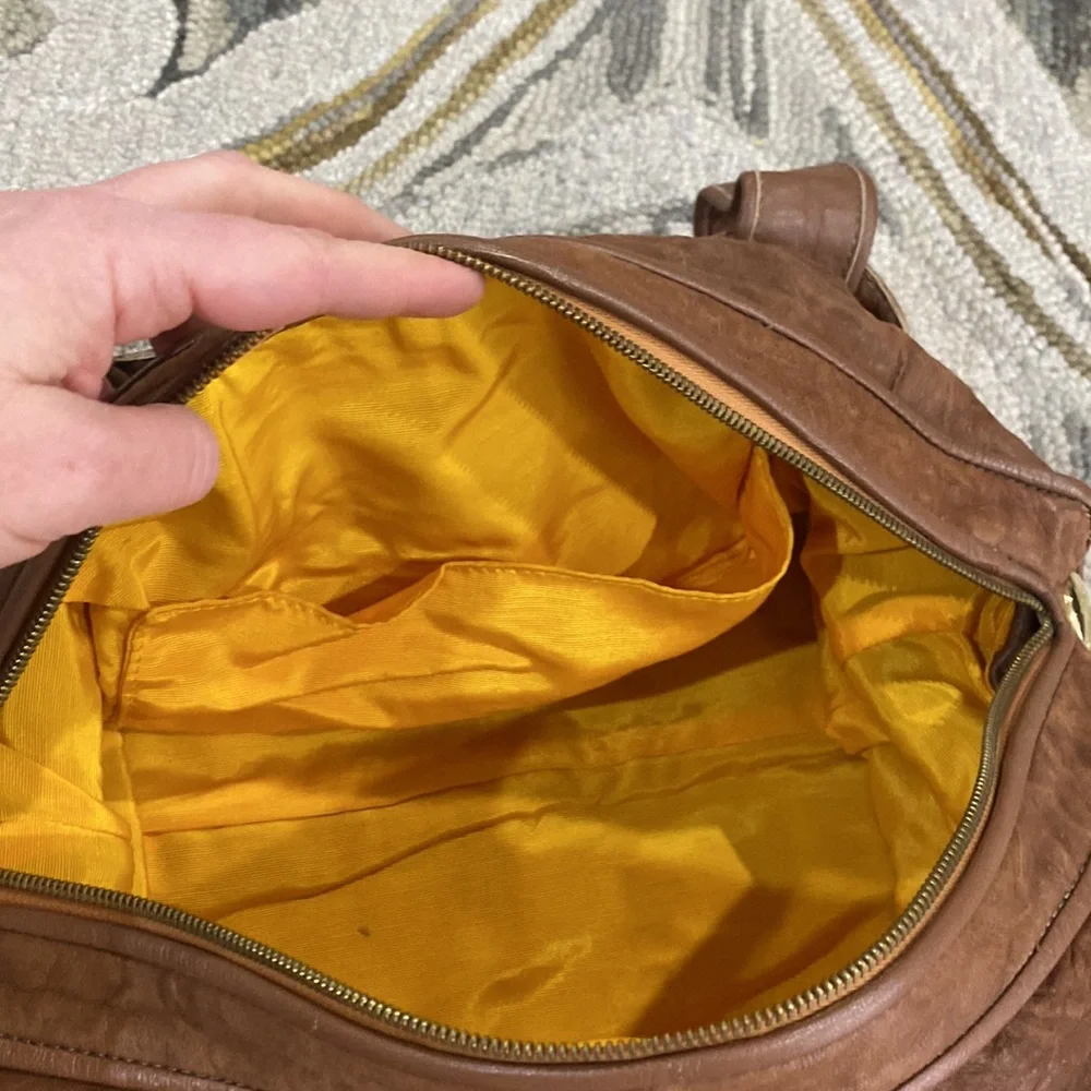💕 Gustto Baca vintage brown Italian soft leather large satchel $690 💕 - Picture 13 of 16